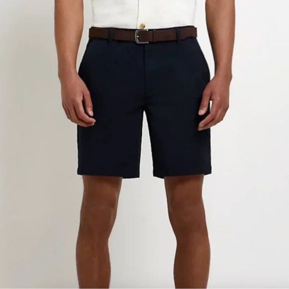 River Island Navy Chino Shorts Size 32